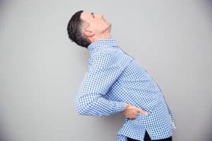 man in back pain